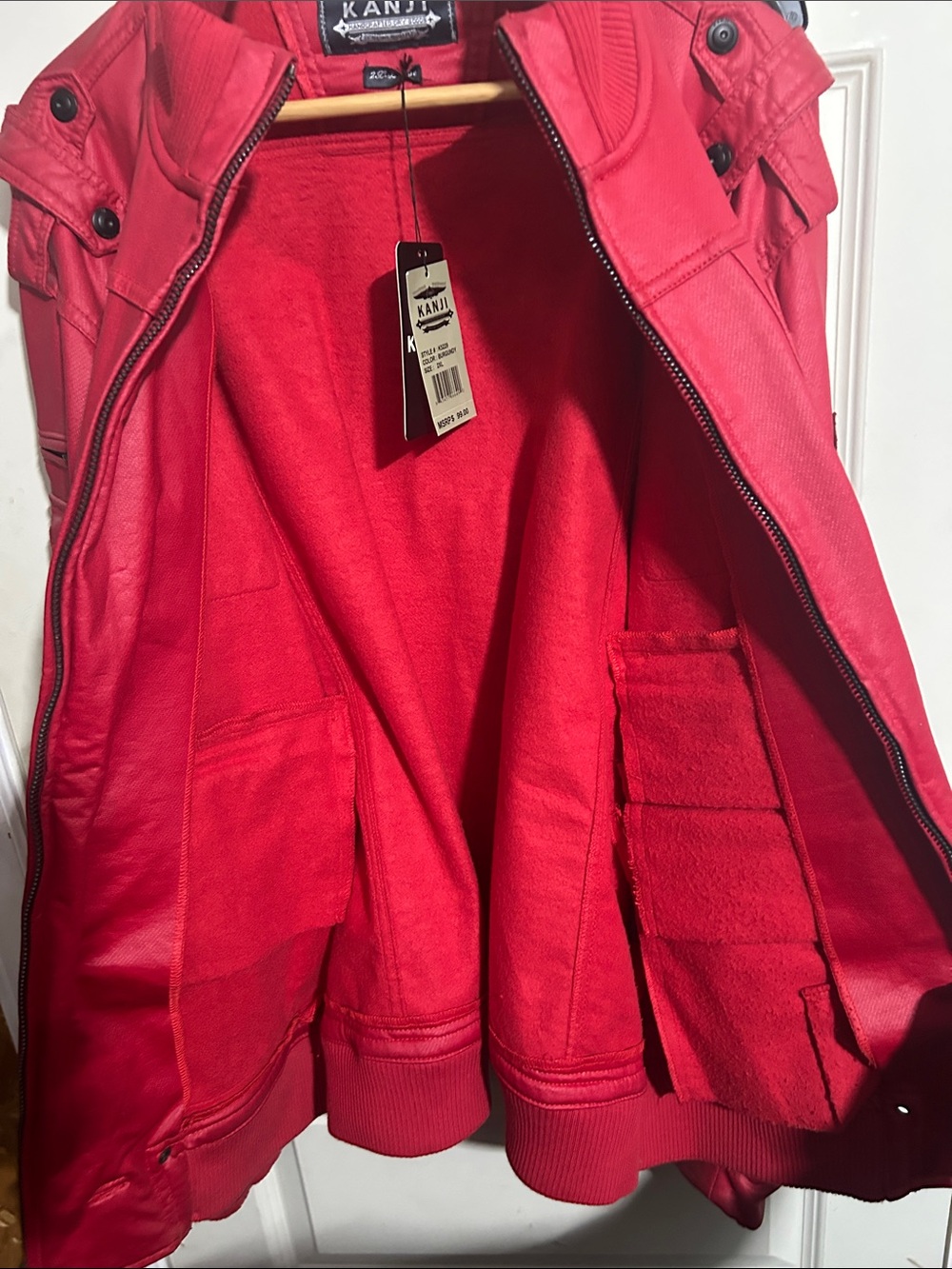 Red Utility Jacket with Multiple Pocket Details men not women’s OLI - Picture 5 of 7